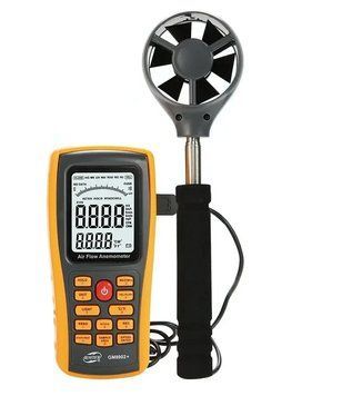 Анемометр Benetech GM8902+ (0.3-45m/s; 0-45&ordm;C; 0-999900m3/min), USB, Пам'ять 50 з телескопічною ручкою РС-000119 фото