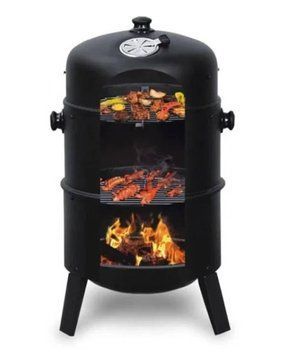 Садова коптильня на вугільному грилі з вогнищем 3в1 Maltec Coal Curron SmokeHouse GM8000 + Термометр ol3580 фото
