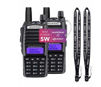 Комплект Рація Baofeng UV-82 2 шт 5 Вт, 1800 мАг + Гарнітура + Ремінець на шию + АКБ 3800 мАг 2 шт dz4544 фото