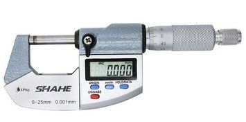 Микрометр цифровой Shahe 0-25mm 0-1"0.001 (5203-25) в водозащищённом металлическом корпусе IP 65 Китай mdr5248 фото