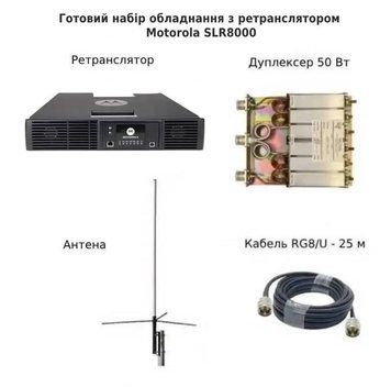 Ретранслятор Motorola SLR8000 VHF 136-174 МГц в комплекте с дуплексером, антенной, кабель 25 м, грозозащита cmd8923 фото