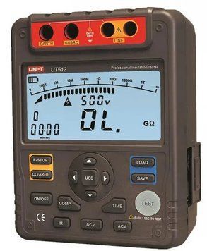 Мегаометр UNI-T UT512 (від 0,5 МОм до 100 000 МОм; від 500 до 2500 В) РС-000222 фото