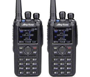 Набір 2 шт AnyTone AT-D878UVII 7W (MAX комплект): Дводіапазонна DMR рація з AES256/ARC4 GPS та макс комплектом ts0095-2 фото