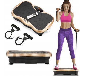 Вибрационная платформа для тренировок Gymtek XP500 GOLD с пультом ДУ и эспандерами Золотистая mrl4161 фото