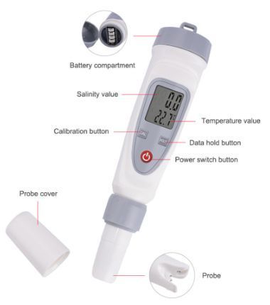 Портативний вимірювач солоності ST-10( salinity meter) солоних вод , продуктів. 1482445955 фото